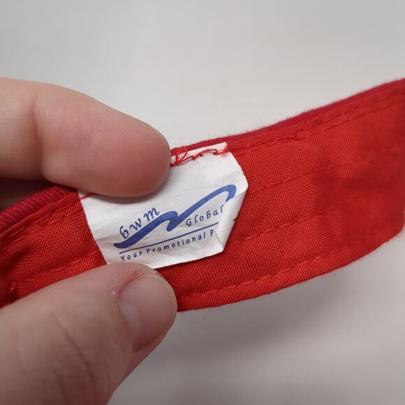 Mustangs Herzog Strapback Sun Visor Cap Red OS Adjustable Embroidered Bwm Global - Picture 9 of 10